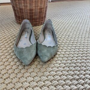 Boden Sage Green Suede Flats
